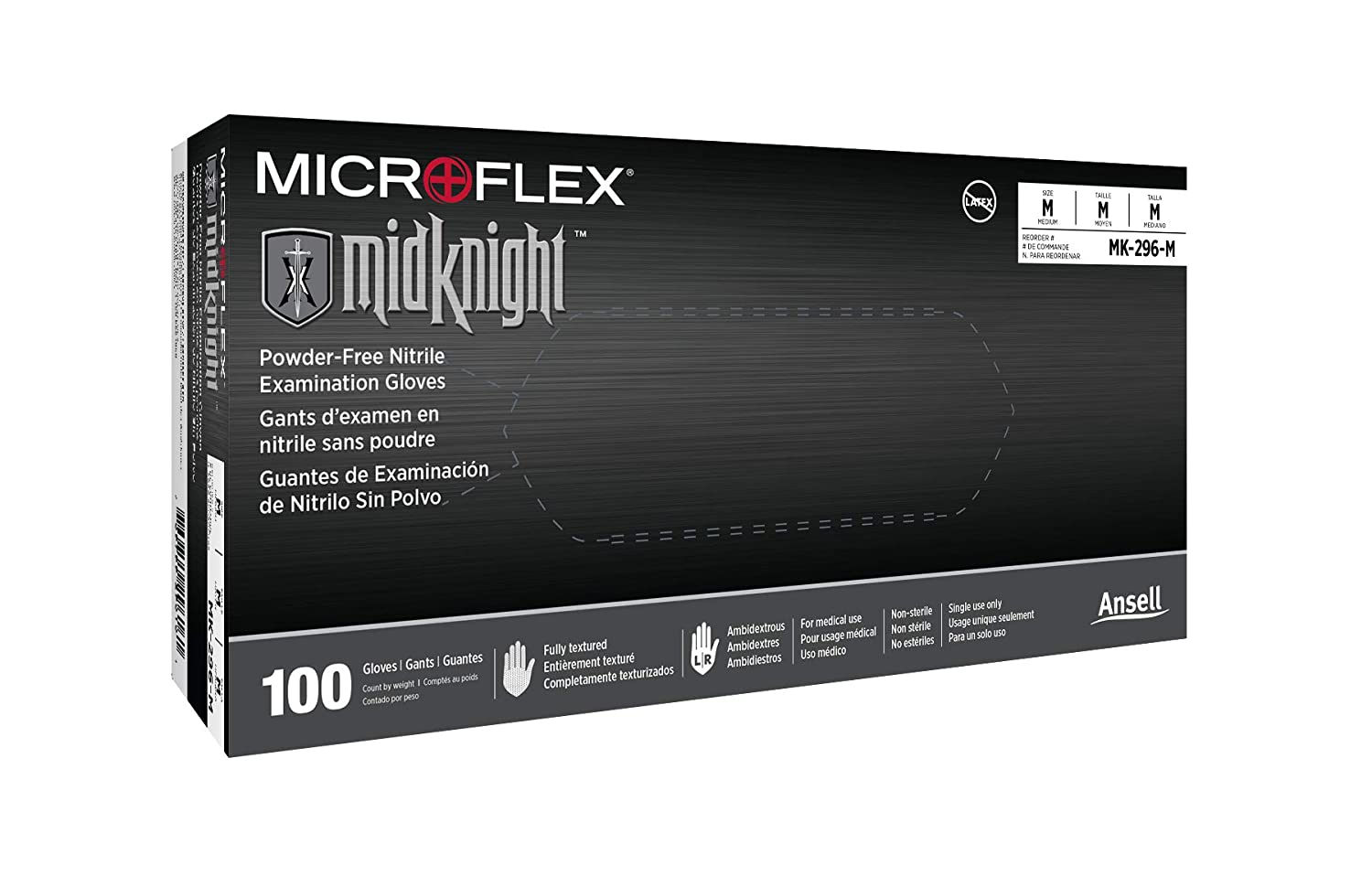 Glove Microflex Midknight Black Nitrile 100/bx